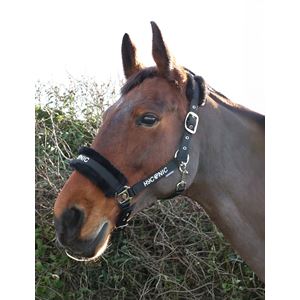 HYCONIC by Hy Equestrian Faux Fur Head Collar & Lead Rope (Black)