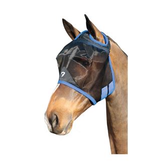 Hy Equestrian Mesh Half Mask without Ears (Black/Palace Blue)