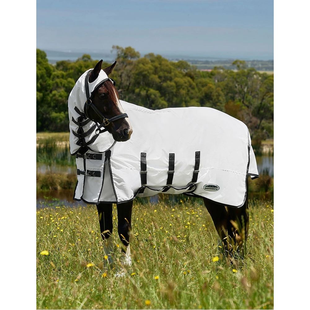 Weatherbeeta ComFiTec Sweet Itch Shield Fly Sheet Combo (White/Charcoal)