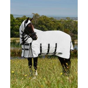 Weatherbeeta ComFiTec Sweet Itch Shield Fly Sheet Combo (White/Charcoal)
