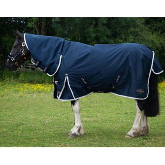 Gallop 600D TROJAN 100g Duraproof Combo Turnout (Navy with Beige/White bindings)