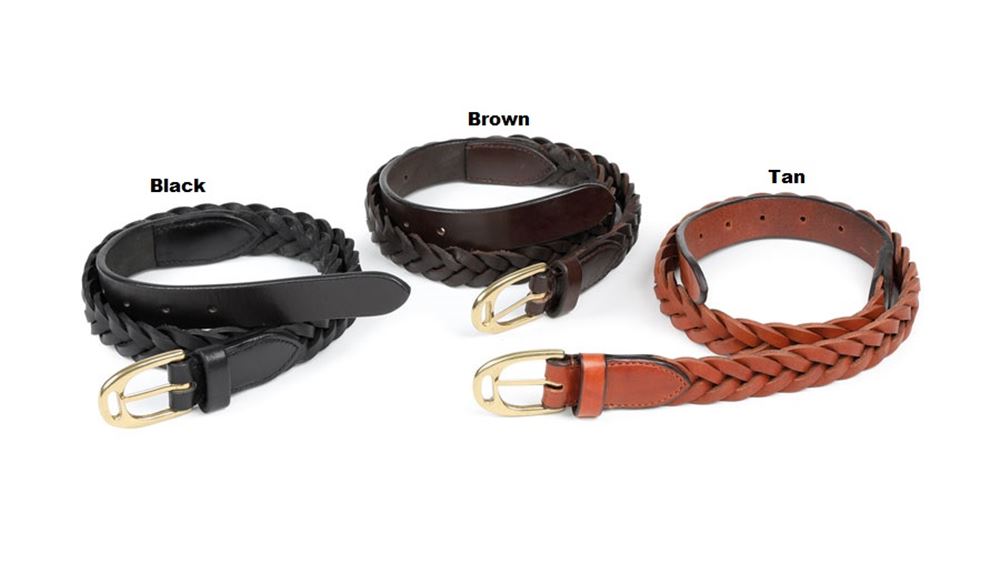 Shires Aubrion Skinny Plaited Leather Belt 25mm 