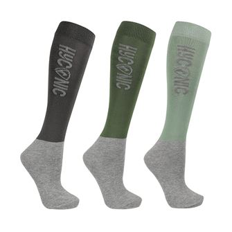 HyCONIC by Hy Equestrian Adults Socks - Pack of 3 (Green)