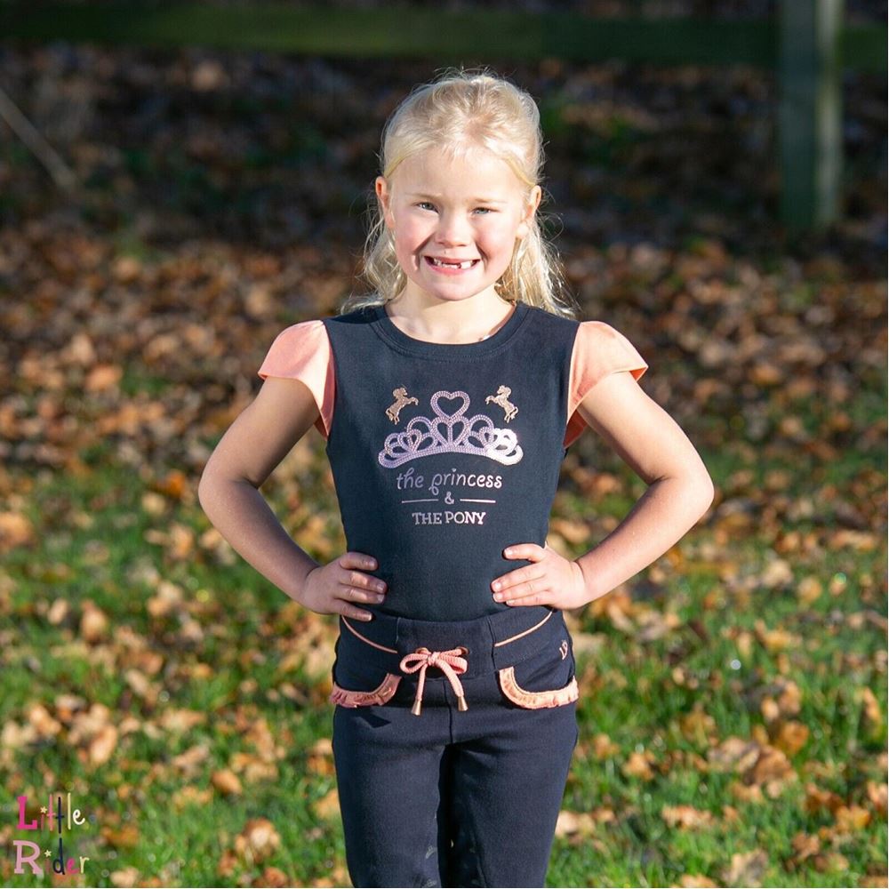 The Princess and the Pony T-Shirt by Little Rider (Navy/Peach)