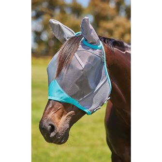 Weatherbeta Comfitec Deluxe Fine Mesh Mask With Ears (Grey/Turquoise)