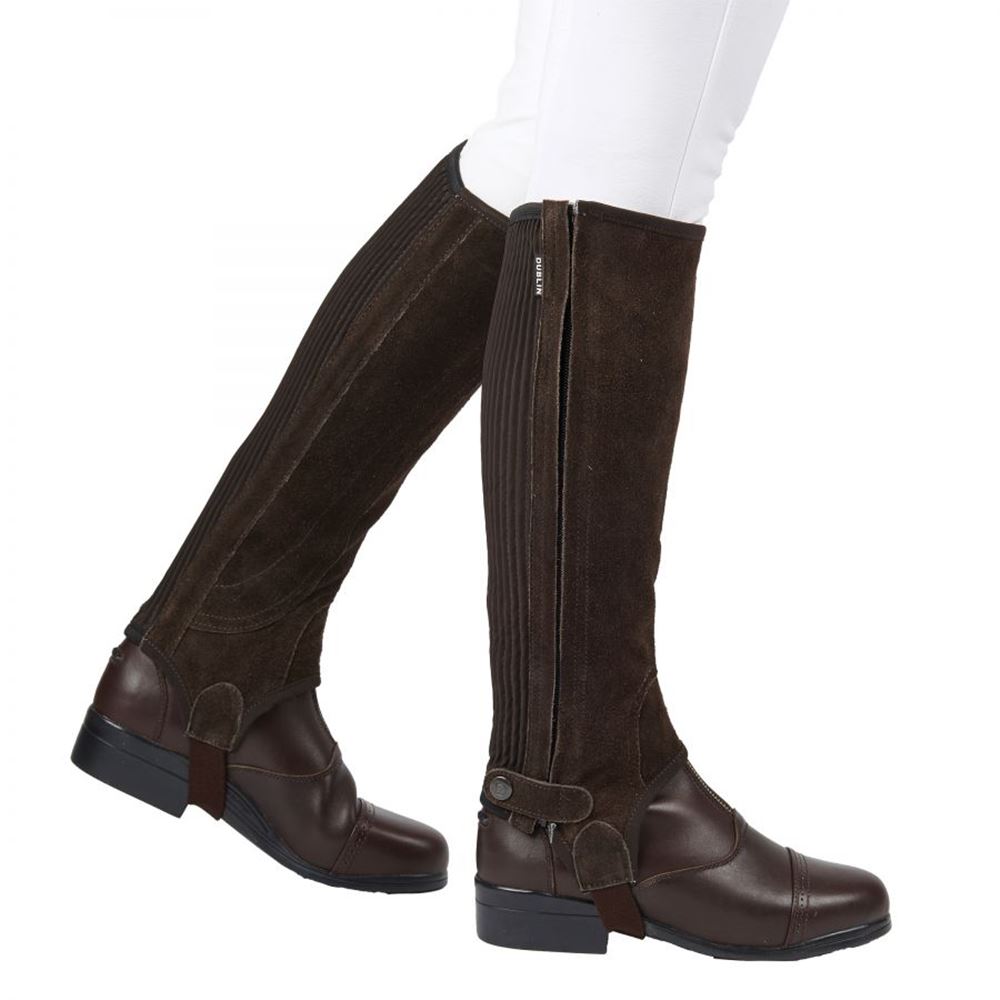 Dublin Childs Suede Half Chaps (Brown)
