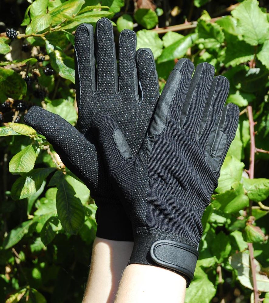 Rhinegold Winter Cotton Pimple Gloves (Black)