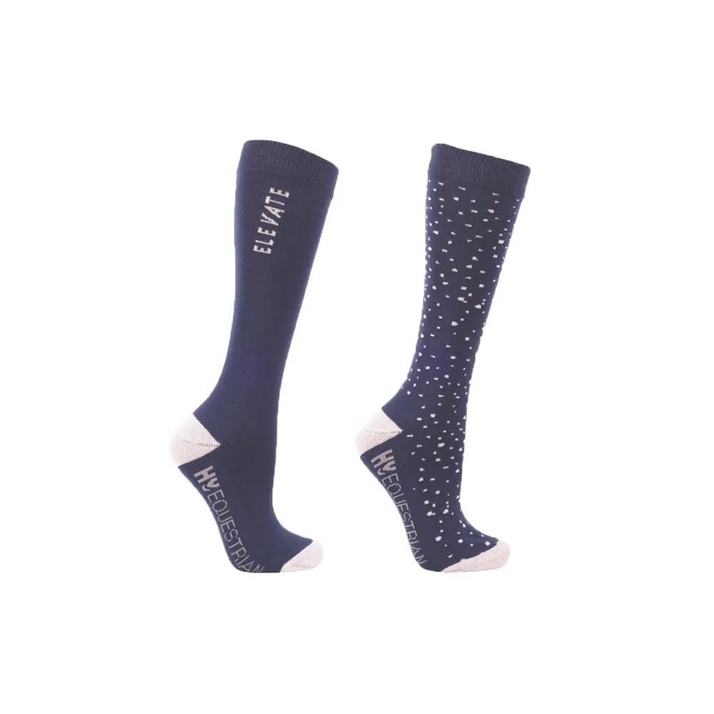 Hy Equestrian Elevate Allure Socks  - Pack of 2 (Navy)
