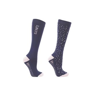 Hy Equestrian Elevate Allure Socks  - Pack of 2 (Navy)