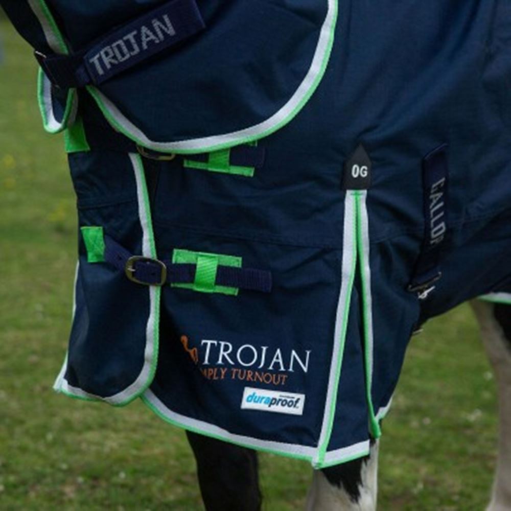 Gallop Trojan DURAPROOF Lightweight Combo Turnout Rug - 0g (Navy/Green)