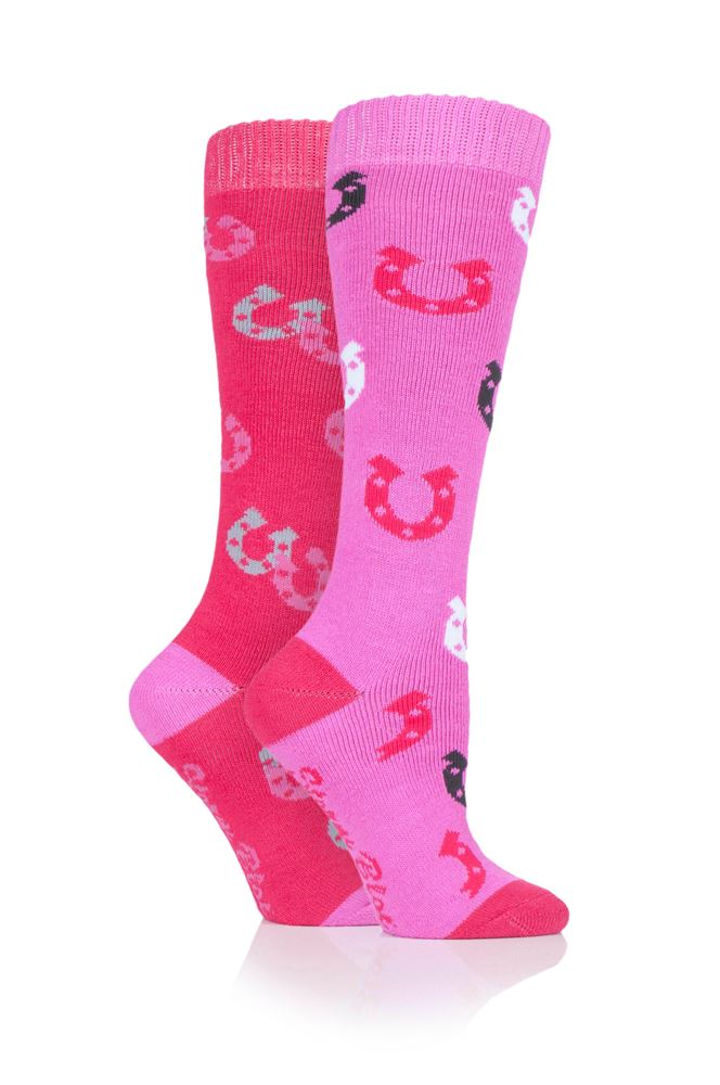Storm Bloc Warwick Kids Horse Shoe Mid Weight Twin Pack Socks