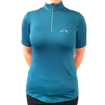 Gallop Short Sleeve Zipped Neck Base Layer - Peacock