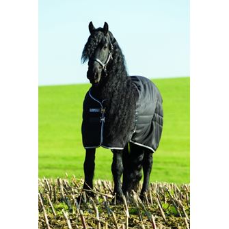 Horseware Rambo Stable Rug  Heavy 400g - (5'6" - Black with Pale Grey & Grey) *Clearance)