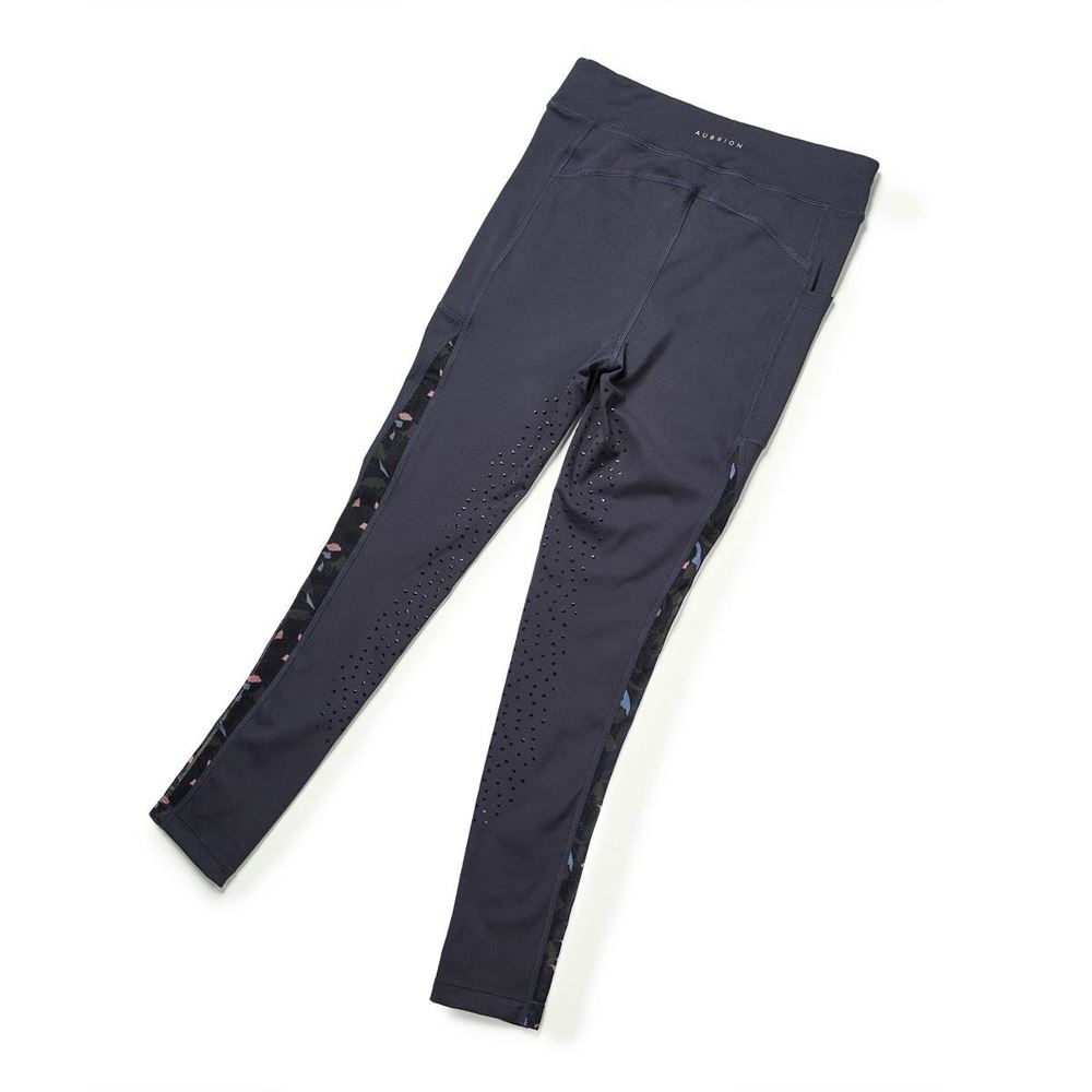 Shires Aubrion Rhythm Riding Tights - Young Rider (Navy)