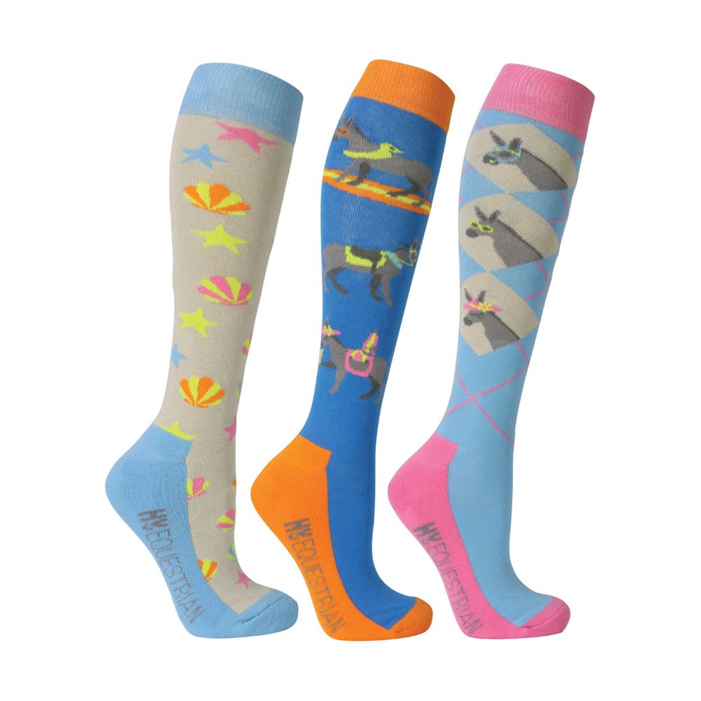 Hy Equestrian Seaside Donkey Socks (Pack of 3)