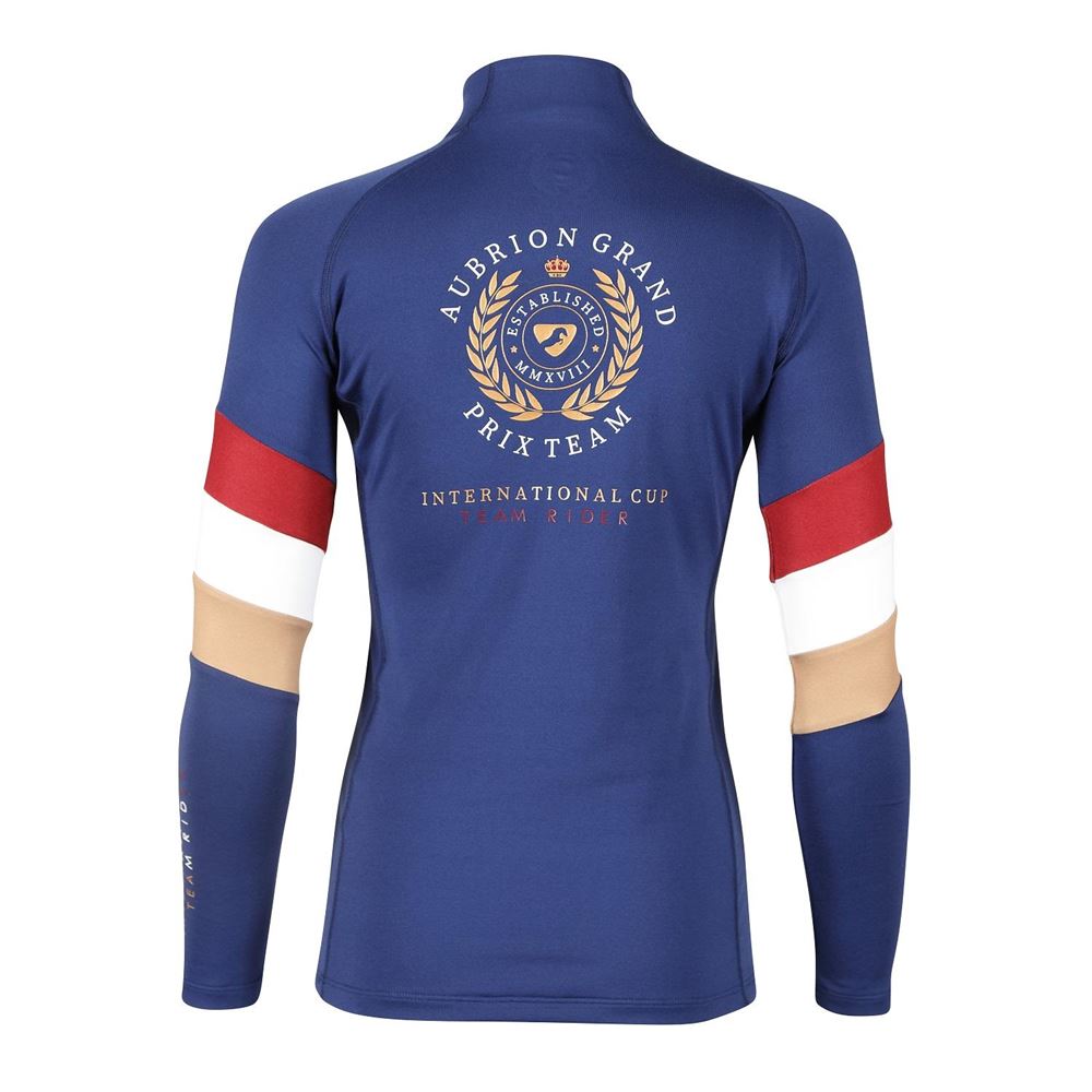 Shires Aubrion Team Long Sleeve Base Layer - Young Rider (Navy)