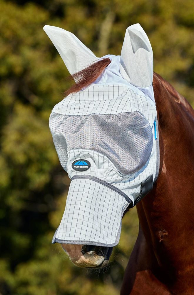 Weatherbeeta Hybrid Fly Mask (White/Charcoal)