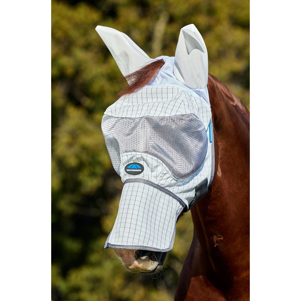 Weatherbeeta Hybrid Fly Mask (White/Charcoal)