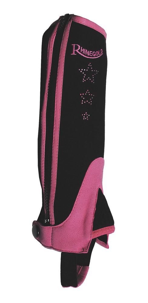 Rhinegold Children’s Synthetic Half Chaps (Pink)