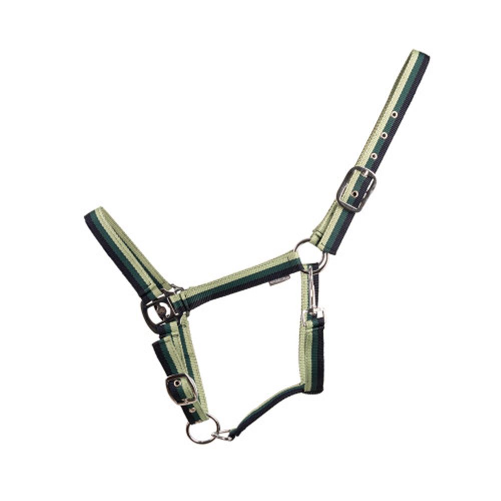 Hy Equestrian Trinity Head Collar (Navy/Green/Light Green)