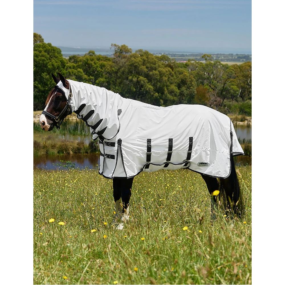 Weatherbeeta ComFiTec Sweet Itch Shield Fly Sheet Combo (White/Charcoal)