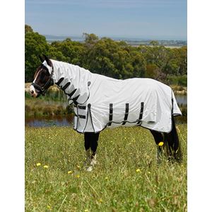 Weatherbeeta ComFiTec Sweet Itch Shield Fly Sheet Combo (White/Charcoal)