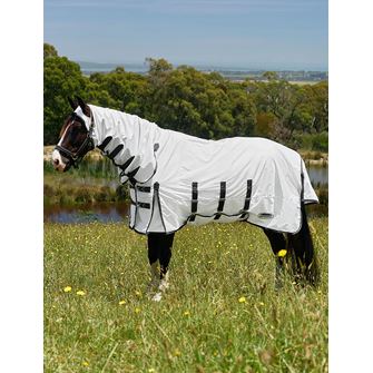Weatherbeeta ComFiTec Sweet Itch Shield Fly Sheet Combo (White/Charcoal)