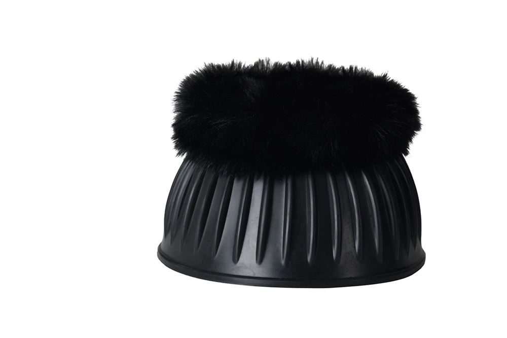 Weatherbeeta Tough-Tec Prime Fleece Trim Rubber Bell Boots (Black/Burgundy)