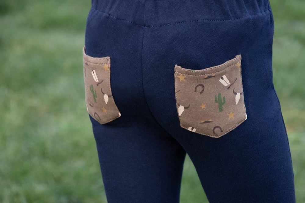 Hy Equestrian Cowboy Tots Jodhpurs (Navy/Beige)