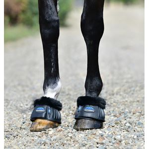 Weatherbeeta Tough-Tec Prime Fleece Trim Rubber Bell Boots (Black)