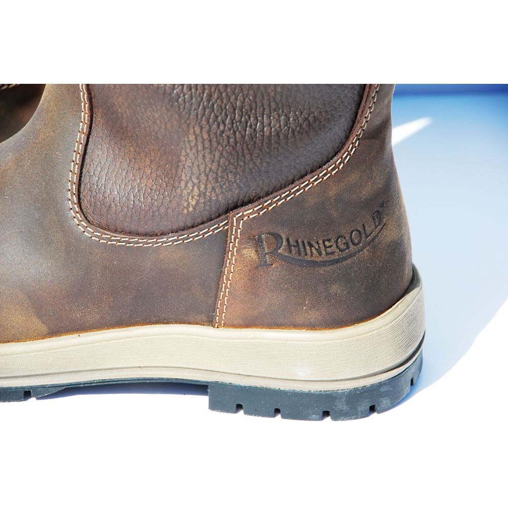 Rhinegold Elite Vermont Adults Leather Country Boots - Standard Calf (Waxy Brown) 