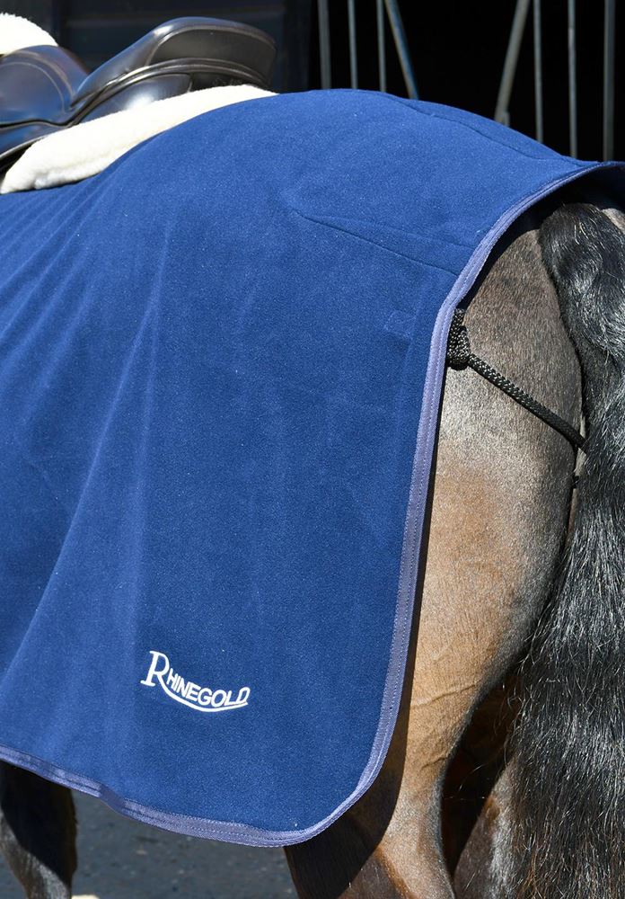 Rhinegold Fixed Chest Fleece Ride-On Rug (Navy)