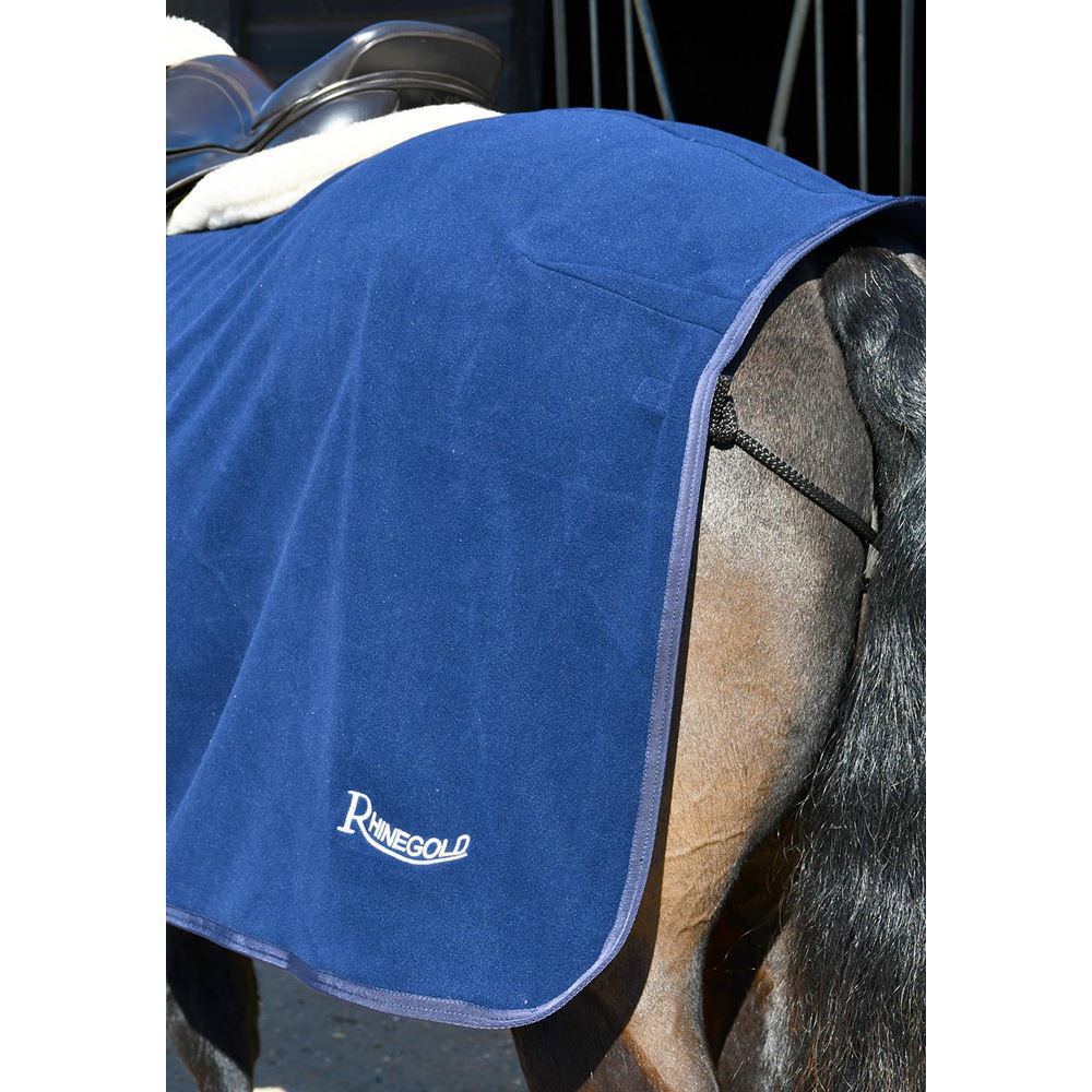 Rhinegold Fixed Chest Fleece Ride-On Rug (Navy)