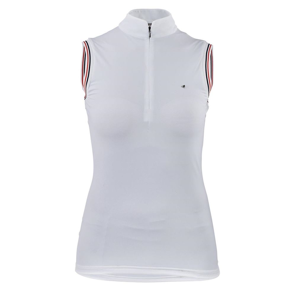 Shires Aubrion Arcaster Sleeveless Show Shirt - Young Rider (White)
