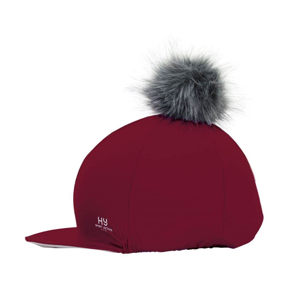 Hy Sport Active Hat Silk with Interchangeable Pom Pom (Vivid Merlot)