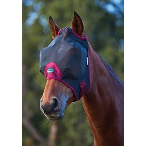 Weatherbeeta Comfitec Fine Mesh Fly Mask (Black/Burgundy)