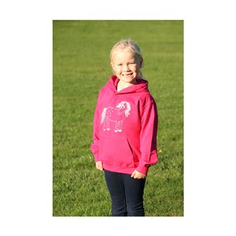British Country Collection Twinkle Pony Glitter Hoodie - Child (Fuchsia)