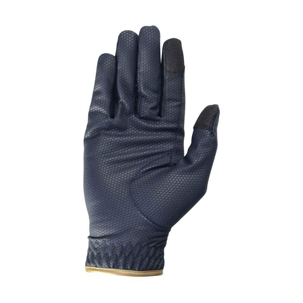 Hy Equestrian Cottenham Elite Riding Gloves - Adult (Navy/Gold)