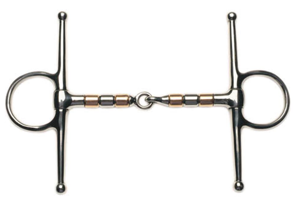 Korsteel Stainless Steel Copper and Steel Rollers Full Cheek Snaffle Bit