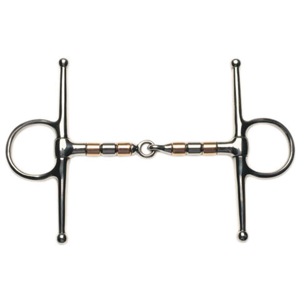 Korsteel Stainless Steel Copper and Steel Rollers Full Cheek Snaffle Bit