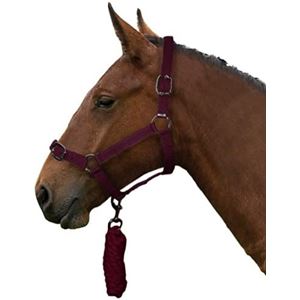 Gallop Headcollar & Leadrope Set (Burgundy)