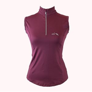 Gallop Sleeveless Zipped Neck Base-Layer (Burgundy)