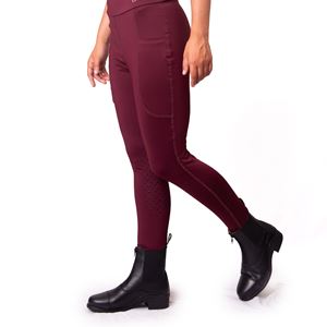 Gallop Childrens Pocket Silicone Knee Tights (Burgundy)