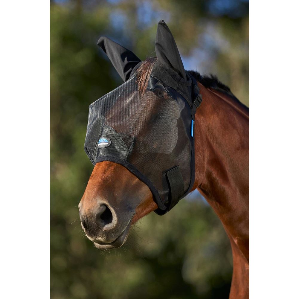 Weatherbeeta Comfitec Insect Guard Fly Mask with Ears (Black)