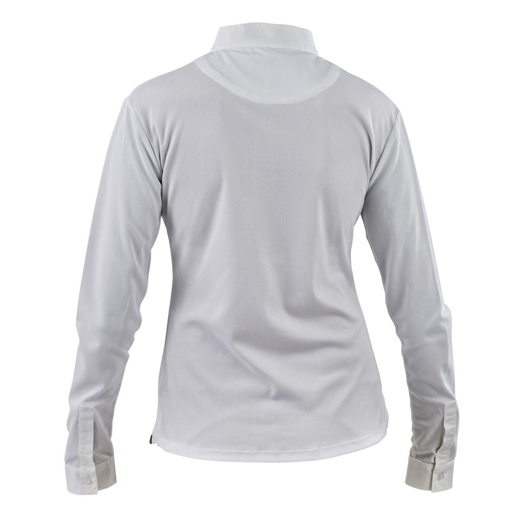 Shires Aubrion Ladies Long Sleeve Stock Shirt (White)