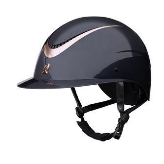 Shires Karben Alina Ellipse Riding Hat Sizes 54cm and below (Navy/Rose Gold)