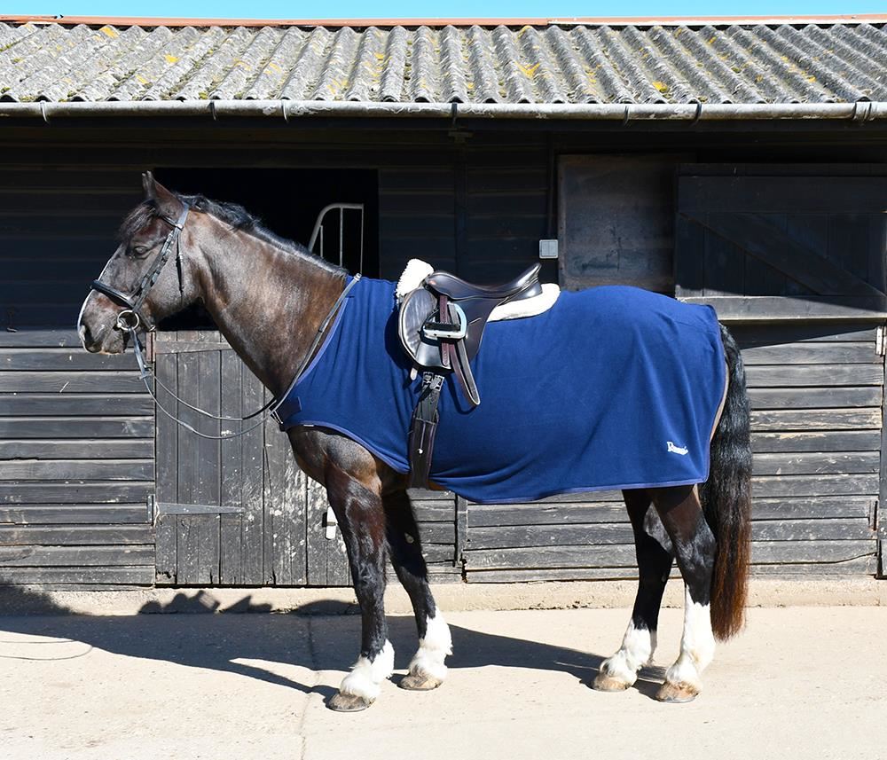 Rhinegold Fixed Chest Fleece Ride-On Rug (Navy)