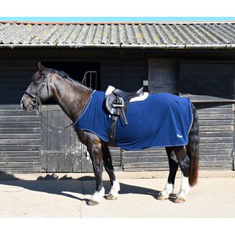 Rhinegold Fixed Chest Fleece Ride-On Rug (Navy)
