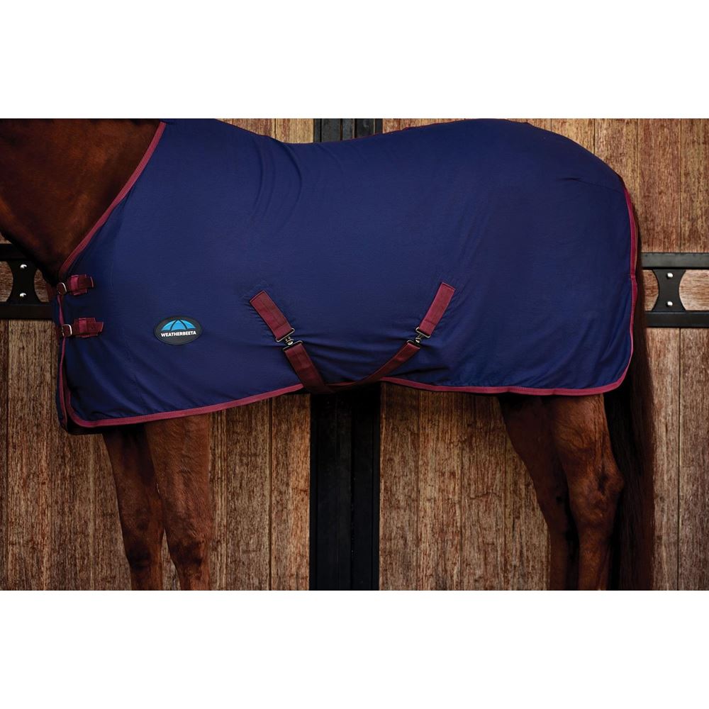 Weatherbeeta Cotton Sheet Standard Neck (Navy/Burgundy)