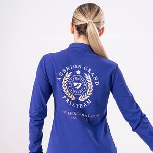 Shires Aubrion Team Ladies Long Sleeve Polo Shirt (Navy)